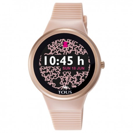 TOUS WATCHES ROUND TOUCH CONNECT IPRG SILICONA NUDE