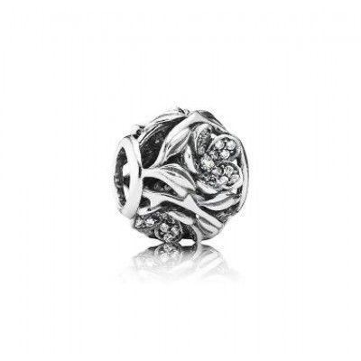 Pandora charm plata circonita floral calado