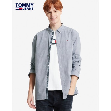TOMMY CAMISA TAPE MIXED GINGH NAVY
